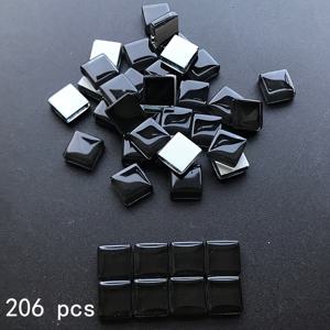 TEMU 206개 0.393*0.393인치 (10 X 10mm) 블랙/회색/흰색 퍼즐 컬러 유리 , 장식용 사각 공예 타일, 인터랙티브 공예, 컵, 양초 홀더 제작용 타일, 장식 및 프로젝트용 창의적인 재료
