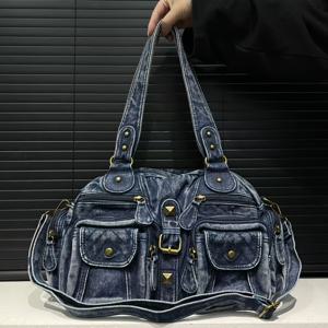 TEMU 여성용 트렌디 레트로 캐주얼 핸드백, 유니크한 Y2K 에지 모터사이클 백, 어반 스타일 디스트레스드 시티 백, 직장, 통근, 데이트, 파티에 완벽, 넉넉한 멀티 포켓 싱글 숄더 크로스바디 백.