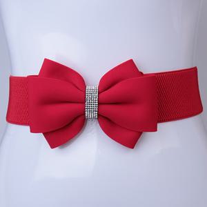 TEMU 1pc Women's Elastic Valentine's Day Red Bow Belt, Elegant, Stylish, and Versatile Waist Belt for Parties, Proms, Holiday Outfits, , Trench Coats, Down Jaets, and Acssories