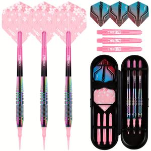 TEMU CYEELIFE 3개 세트 소녀용 핑크 시리즈 소프트 팁 전자 다트판 호환