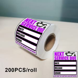 TEMU ATV용 오일 교환 스티커 200개 - 곧 서비스 만료 알림 및 다음 서비스 날짜 라벨링, 쉽게 떼어내는 잔여물 없는 종이 라벨 (200개) 2×2인치/5×5cm