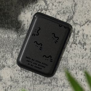 TEMU 고급스러운 검은 고양이 디자인의 인조 가죽 마그네틱 카드 홀더. iPhone 12부터 16 Pro Max 모델과 호환됩니다. 이 인조 가죽 지갑 액세서리는 카드를 1-2장 보관할 수 있고 내장된 보안 포켓이 포함되어 있습니다.