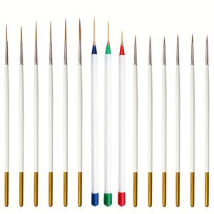TEMU 15pcs 페인트 브러시, 디테일 페인트 브러시, 미니어처 미니, 페인트 브러시 세트 | 초박형 포인트 | 미니어처 아크릴 스크립트 라인 모델 네일 페인팅용