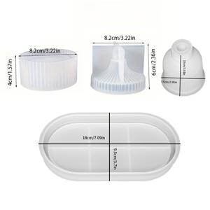 TEMU 4개 세트 실리콘 몰드, 타원형 트레이 몰드, 꽃병 몰드, 항아리 몰드 포함, 다용도 장식 및 DIY 예술 공예를 위한 레진 석고 시멘트 콘크리트 주조 몰드