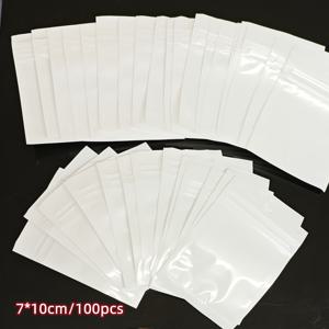 TEMU 100개 투명 플라스틱 반짝이 보석 보관 가방 - 귀걸이, 목걸이, 팔찌, 반지용 자체 밀봉 재사용 가능 주최자 파우치 - 먼지 방지 스크래치 방지 소형 액세서리 파우치, 광택 마감, 고품질 실링