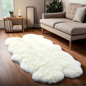 TEMU 집을 위한 포근한 긴 플러시 카펫. 침실에 적합한 푹신한 불규칙한 모양을 특징으로 하며, 인조 양털과 닮아 있습니다. 세탁 가능한 이 러그는 침실, 거실 또는 발코니를 장식하는 데 완벽하며, 크기는 35.43X64.96인치입니다.|발매트