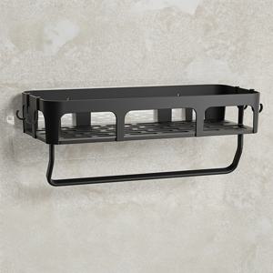 TEMU 1개 벽걸이 다층 수납 선반 - 튼튼한 플라스틱 욕실 & 주방 정리대, 타월, 화장품, 병을 위한 공간 절약 디자인, 금속 파이프 없음, 세련된 모던 스타일, 현대적인 벽 장식, 툴라이크 외관