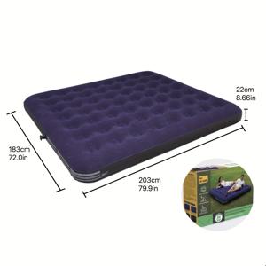 TEMU 휴대용 인플레이터블 매트리스, 접이식 플로킹 에어 매트. 캠핑, 하이킹 및 야외 활동, 가정 및 손님용. 성인용 싱글 및 더블 (에어 펌프 제외)|캠핑매트