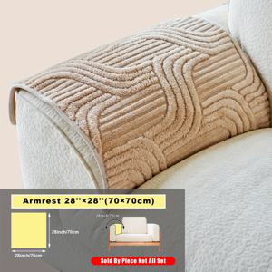 TEMU Yeman의 새로운 자카드 두꺼운 숏 플러시 소파 커버 1개, 부드러운 촉감의 소파 담요, 반려동물 친화적인 미끄럼 방지 소파 보호대, 사계절에 적합하며 거실, 침실, 사무실 및 홈 데코에 완벽합니다.|쇼파커버|3인용쇼파