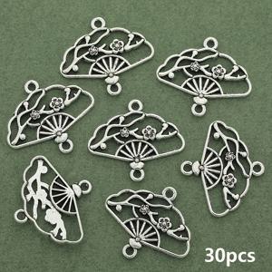 TEMU 30개/60개 더블 홀 플럼 블라썸 팬 커넥터 중공 스페이서 비즈 합금 펜던트 대형 구멍 태슬 참 장식 비즈 & 꽃 모양 이중 스페이서 펜던트, 귀걸이·목걸이·팔찌·머리핀용 DIY 액세서리 세트, 수제 주얼리 만들기 소품, 휴일 선물