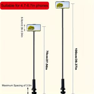 TEMU 긴 팔과 클램프가 있는 유연한 구즈넥 휴대폰 거치대, 침대 옆에서 편리하게 사용하도록 설계됨, 침대, 책상, 침대 헤드보드 및 데스크탑에 휴대폰을 적합, 삼성 및 아이폰 모델 15 Pro Max, 11, 12, 13 및 14과 호환|책상
