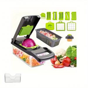 TEMU 15개 다기능 야채 다지기 - 스테인리스 스틸 칼날, 손잡이 식품 분쇄기, 야채 슬라이서, 양파 다지기 - 감자튀김, 대용량 슬라이서 및 분쇄기에 적합 - 일상 주방 사용에 완벽 - 주부들을 위한 훌륭한 선물, 프렌치 프라이 메이커,식사 준비 보조기,주방용 슈레더 가젯,컴팩트 주방 가전제품,쉬운 청소 메커니즘,내구성 있는 금속 제작|야채다지기