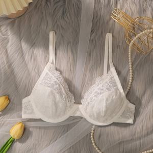 TEMU 1개 여성용 섹시한 가벼운 레이스 언더와이어 브라 - 로우 서포트 무봉제 통기성 디자인, 패딩 없음, 소프트 솔리드 컬러 속옷, 일상 및 특별한 날을 위한 편안함, 여성스러운 스타일, 섬세한 스티칭, 성인용 속옷