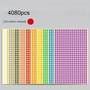TEMU 4080개 컬러코드 원형 도트 스티커 - 10가지 생생한 색상, 0.6cm 내구성 접착 라벨, 사무실/교실 정리 및 프로젝트 관리용, 시각적 분류, 다목적 사용 가능