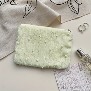 TEMU 3D 쉬폰 플라워 코인 지갑 1개입, 잡화, 열쇠, 메이크업, 립스틱 등 화장품 정리에 적합