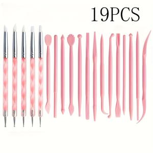 TEMU 19피스 도자기 & 점토 조각 도구 세트 (실리콘 도팅 펜 포함) - 핸드크래프트 및 애니메이션 제작 키트