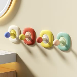 TEMU 4개 도파민 플라워 무드릴 후크 | 강력한 벽걸이형 행거, 화려한 꽃무늬 디자인 - 현관, 욕실, 침실용 | 내구성 있는 플라스틱, 열쇠·수건·코트 보관 가능, 다목적 홈 데코, 설치 간편, 유니티 훅|행거