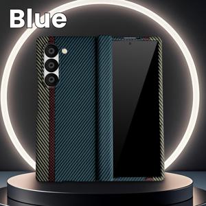 TEMU 삼성 Z Fold 3/Z Fold 4/Z Fold 5/Z Fold 6/Z Fold 7용 폰케이스, 카본 파이버 텍스처 대조 디자인, 통합 쉘 및 강화 유리 스크린 보호기, 내장형 자석 잠금장치, 전면 충격 방지 보호