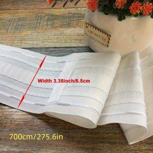 TEMU 3.34인치 폭의 다기능 커튼 테이프 롤 (로드 포켓 커튼 및 후크 플리츠 커튼용), 가정용 재봉, 깊은 플리츠 커튼용 테이프 및 후크 플리츠 커튼 걸이용 커튼 테이프에 적합