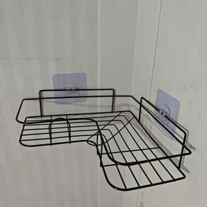 TEMU 1개, 녹 방지 스테인리스 스틸 모서리 샤워 선반 - 샴푸, 토너, 화장품용 벽걸이형 욕실 수납 정리대, 여러 칸이 있는 공간 절약형 디자인, 모던한 욕실용 블랙 마감, 욕실 장식 및 액세서리