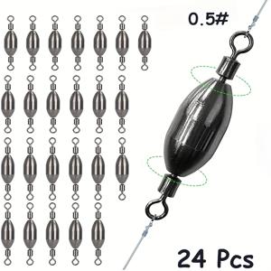 TEMU 24개 소금물 낚시 추 스위블 불릿 싱커 낚시용 추 민물 배스 싱커 추 스위블 롤링