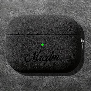 TEMU 개인화 맞춤 이니셜 각인 이름 로우 럭셔리 퍼 패턴 합성 가죽 에어팟 1 2 3 4 프로 2 보호 케이스