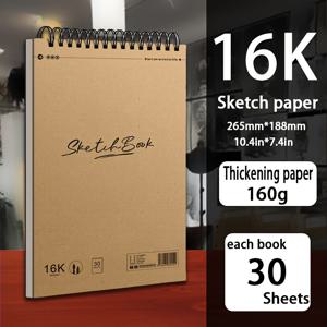 TEMU 1개, 대형 스파이럴 바인드 아트 스케치북 - 바인드 스케치북, 두꺼운 골든 커버, 8K-A4 & 16K 사이즈, 30매/60페이지, 스케치 및 페인팅에 적합, 페인팅, 창의적 기록에 이상적, 모든 수준의 에게 적합, 미술 학생 용품 | 아트 커버 디자인 | 내구성 있는 바인딩 | 페인팅 선물, 스케치 패드, 아트워크 북,고품질 종이