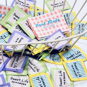 TEMU 20개 필수 수제 재봉 라벨, DIY 수제 귀여운 줄무늬 체크무늬 천 패브릭 라벨, DIY 재봉 레이스 패치 라벨, 옷, 모자, 스카프 재봉 공예용 태그