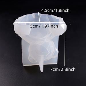 TEMU DIY 클레이 몰드, 에폭시 레진 기하학적 곰 주형 키트, 3D 귀여운 테디 수제 조각 실리콘 미러 마감