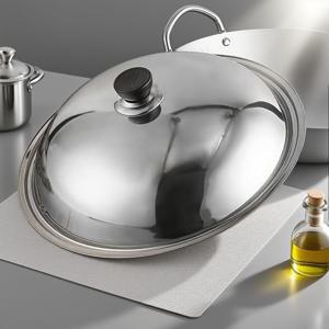 TEMU 스테인리스 스틸 조리기구 뚜껑, 단열 비드 손잡이 포함 - 고강도 인덕션 호환, 스크래치 방지, 냄비, 팬, 프라이팬, 주철 프라이팬과 호환 - 세척이 쉬운 매끄러운 표면, 검은색 손잡이와 EV용 꼭 맞는 뚜껑