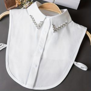 TEMU 새로운 칼라 셔츠 1개, 다용도 셔츠 칼라, 다기능 장식 칼라, 비즈 스웨터 매칭