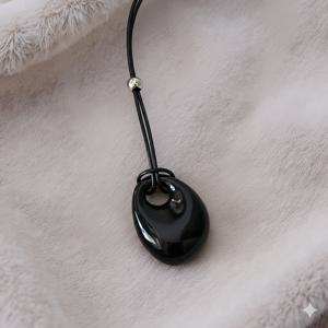 TEMU 1개 레트로 아크릴 마블 목걸이 - 비금속, 펜던트, 여성용 다용도, 가을/겨울 레이어링, 캐주얼 모임 & 기념일 선물