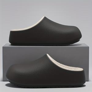 TEMU 밀착감 좋은 플러시 내부, 두꺼운 밑창으로 따뜻함을 제공하는 모조 슬리퍼. 실내외 모두 사용에 적합하며 다양한 색상으로 제공됩니다. 커플용으로 디자인되었으며, 밀폐형 스타일입니다. 여성 신발