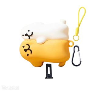 TEMU 애플 프로 3/프로 2/프로/에어팟 4/3/2/1 케이스 세트 4개 (손목 스트랩, 안티드롭 버튼 & 도구 포함) - 귀여운 3D 허깅 퍼피 커버, 이어폰 액세서리 키트 (4/3/2/1) 호환