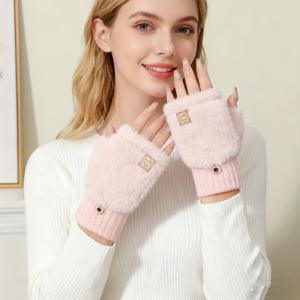 TEMU 여성을 위한 겨울용 다용도 기모 안감 따뜻한 반장갑 플립 장갑. 사무실 작업, 학습, 필기, 운전 및 사이클링에 적합합니다. 손가락 없는 디자인으로 유연한 작업이 가능하며 추수감사절 및 크리스마스와 같은 휴일에 완벽합니다.