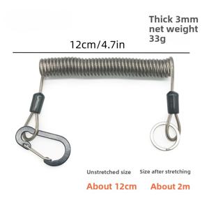 TEMU 3개 세트 (로프 + 루프 + 버클) 헤비듀티 스테인리스 스틸 분실 방지 핸드 로프, 리트랙터블 코일 버클 및 랜야드 포함, 보트 낚시용 리트랙터블 스프링 로프, 자동 반동 강화 두꺼운 로프, 가볍고 내구성 있는 PE 낚싯대 안전 세트, 루어 낚시, 바다 낚시, 보트 낚시에 적합