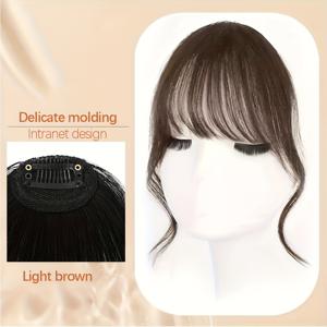 TEMU 여성을 위한 우아하고 프랑스풍 에어 앞머리 헤어피스. 보이지 않는 클립 또는 끈적이는 상단이 특징이며, 루즈 커슬과 옆머리가 특징입니다. 탄성 있는 네트 캡으로 디자인되었으며, 단단한 앞머리가 짧은 머리, 털이 없는 부분에 적합합니다.