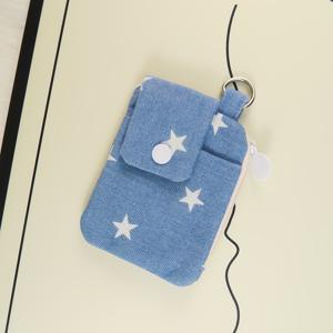 TEMU 하트, 별, 리본, 별무늬가 있는 프린트 코인 지갑, 카드 홀더, 은행 카드, 동전 및 소품 수납, 친구를 위한 이상적인 크리스마스 선물