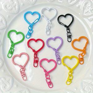 TEMU 35색 아연 합금 하트 모양 회전 후크 | 로브스터 걸쇠가 있는 키체인 참, 주얼리 제작 재료, 키체인 추가, 발렌타인데이 및 크리스마스 선물, 마카롱 색상