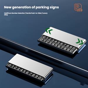 TEMU 알루미늄 합금 임시 주차 번호판, 차량 이동/이사 연락판, 더블 넘버, 친구와 형제를 위한 자동차 선물