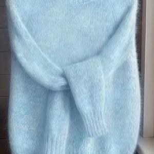 TEMU QD1202086 플러시 부드럽고 우아한 라글런 소매 라운드넥 풀오버 스웨터