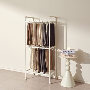 TEMU 철제 이동식 바지걸이 행거 1단 카트형 트롤리 바지행거 조립식 행거 바지 옷장 랙