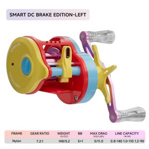 TEMU TEBEN 낚싯대 호환 스풀 - 헤비듀티 7.2:1 기어비, 5+1 메탈 베어링 스풀 및 시스템, 고정밀 드래그 & 알람 메커니즘, 염수/담수 낚시용 컬러 코딩 베이트캐스팅 휠 (루어 캐스팅에 이상적)|낚시대