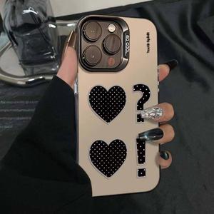 TEMU 폰 케이스: 물방울 하트 물음표 패턴 무광 폰 케이스, 새해 선물, 생일 선물, 아이폰 11/11 Pro Max/11 Pro/12/12 Pro/12 Pro Max/13/13 Pro/13 Pro Max/14/14 Pro/14 Pro Max/ Pro Max/15 Pro/16/16 Pro/16 Pro Max 호환 보호 케이스