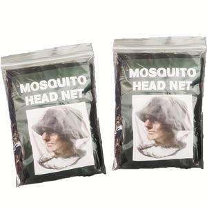 TEMU 얼굴 마스크 부착형 초대형 모기장 2개 - 튼튼한 곤충 메시, 벌레 방지용 미세 메시, 모자/머리에 적합, 낚시 및 사냥에 적합 - 웨스트 나이프 바이러스 및 지카 바이러스 예방 - 블랙 및 그린 색상 (D)|마스크