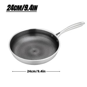 TEMU 2026 고급 벌집 프라이팬 | 고강도 410 스테인리스 스틸 웍, 철제 바닥 레이어, 가스 및 인덕션 조리대용 증기 열 디자인, 수성 내부 코팅, 스테이크, 계란, 생선 조리에 적합 | 브랜드: WorldVibe HL