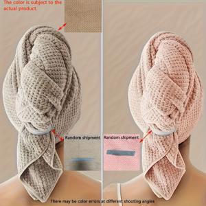 TEMU 대형 롱 헤어 드라이 캡 2개 세트 - 일체형 타월 캡, 탄력 밴드 포함, 고흡수 마이크로파이버 헤어 타월, 수영, 스파, 샤워, 샤워 후 케어에 적합 - 모든 헤어 타입용 ( &)|샤워타올