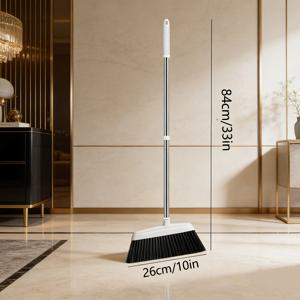 TEMU 1개 고강도 상업용/가정용 연장형 쓸개겸 대걸레, 4중 방풍 강모, 털 빠짐 없는 플라스틱 빗자루 및 인체공학적 손잡이, 단단한 바닥 및 구석에 적합 - 가정, 사무실, 창고, 공장 청소용으로 이상적