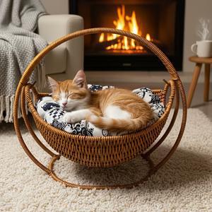 TEMU 편안한 해먹 고양이 침대 매트 | 손으로 짠 탈부착 가능, 세탁 간편, 다양한 해먹 고양이 둥지에 쉽게 맞춤, 사계절 상쾌한 휴식 공간 제공