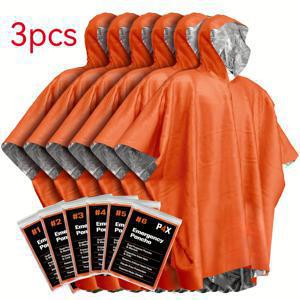 TEMU 3개 비상 생존 담요 세트 | PE 필름 양면 단열 비옷, 향상된 시야를 위한 반사 디자인, 야외 캠핑 장비, 차량 비상 담요, 여행 필수품